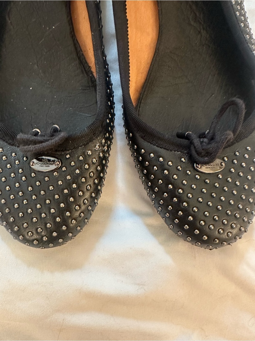 Black Studded Coach Flats - SEE DESCRIPTION - Picture 2 of 4